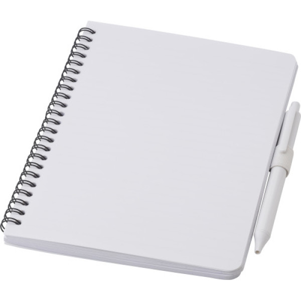 Antibacterial notebook with pen white