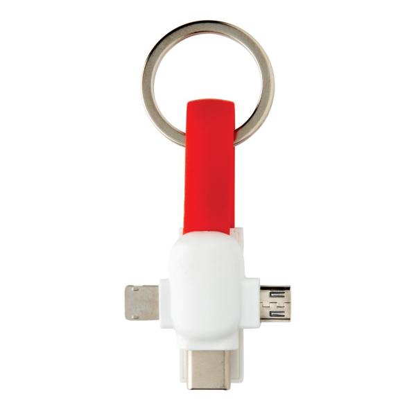 3-in-1 sleutelhanger kabel, rood