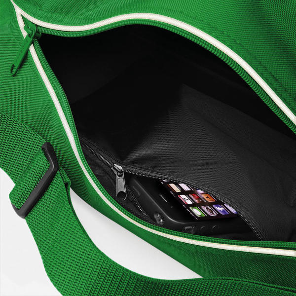 Retro Shoulder Bag - Bottle Green/White