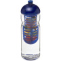 H2O Active® Base Tritan™ 650 ml bidon en infuser met koepeldeksel - Transparant/Blauw