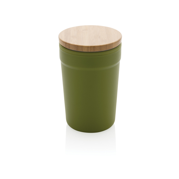 GRS gerecycled PP mok met FSC® bamboe deksel, groen