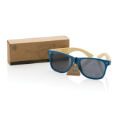 Bamboe en RCS zonnebril van gerecycled plastic, blauw