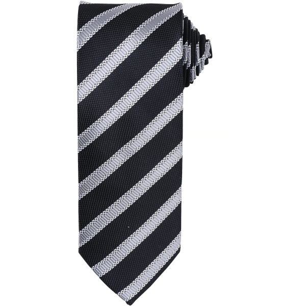 Waffle Stripe tie Black / Dark Grey One Size