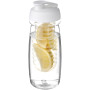 H2O Active® Pulse 600 ml flip lid sport bottle & infuser - Transparent/White