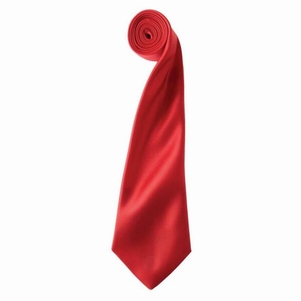 'Colours' Satin Tie, Red, ONE, Premier