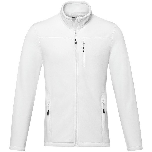 Amber men's GRS recycled full zip fleece jacket - White - XS