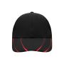 MB601 6 Panel Groove Cap - black/red - one size