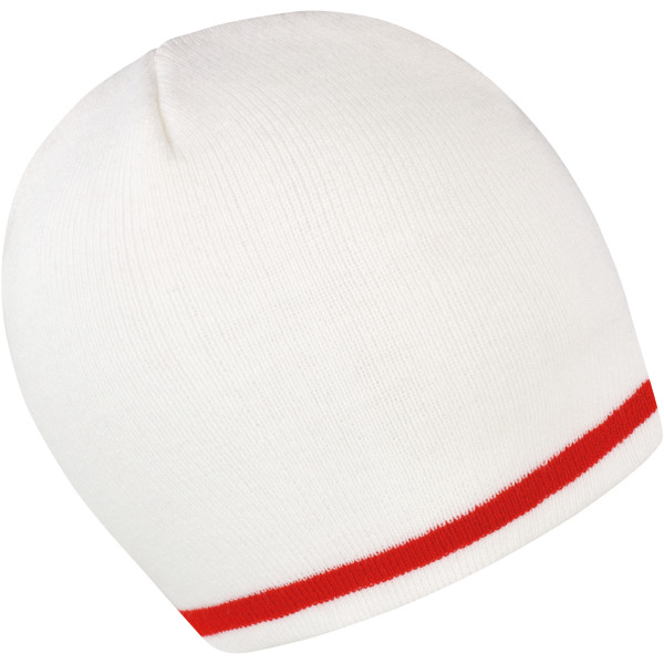 National Beanie White / Red One Size