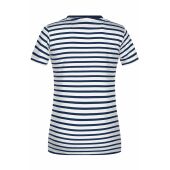 Ladies' T-Shirt Striped - white/navy - XS