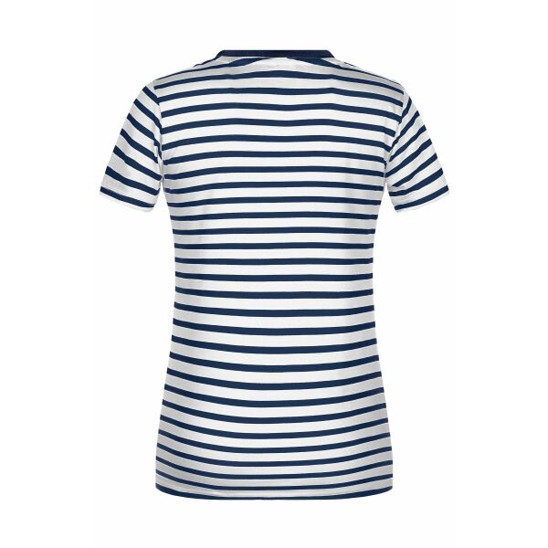 8027 Ladies' T-Shirt Striped wit/navy XS
