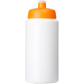 Baseline® Plus grip 500 ml sportflaska med sportlock - Vit/Orange