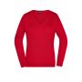 Ladies' V-Neck Pullover - red - XS