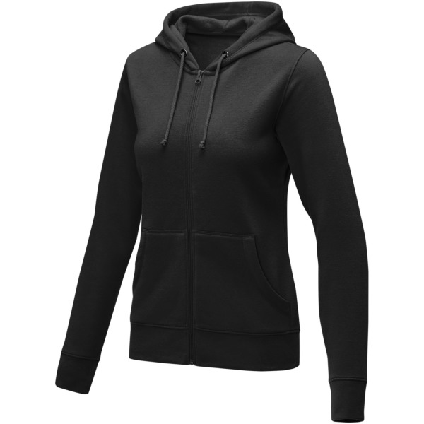 Theron dames hoodie met ritssluitng - Zwart - XS