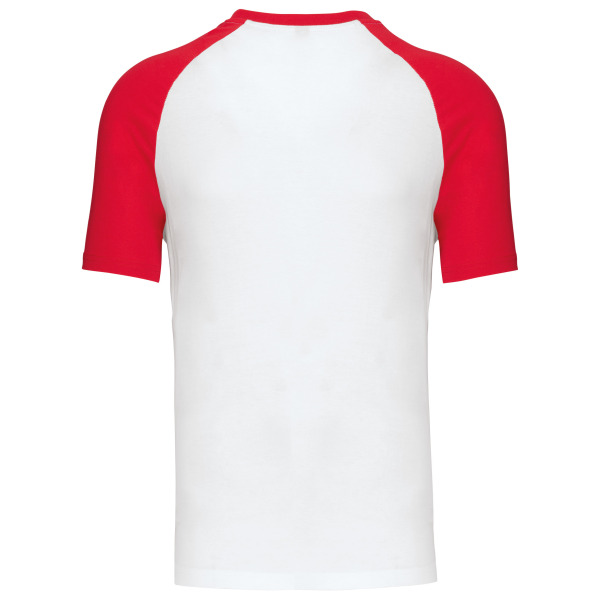 Baseball - Tweekleurig t-shirt White / Red M