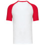 Baseball > Short-sleeved two-tone t-shirt White / Red L