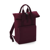 Twin Handle Roll-Top Backpack - Burgundy - One Size