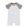 Baby Baseball Playsuit - White/Heather Grey/Red