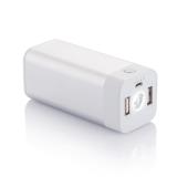 8.000 mAh powerbank met LED zaklamp, zilverkleurig 8.000 mAh powerbank met LED zaklamp, zilverkleurig