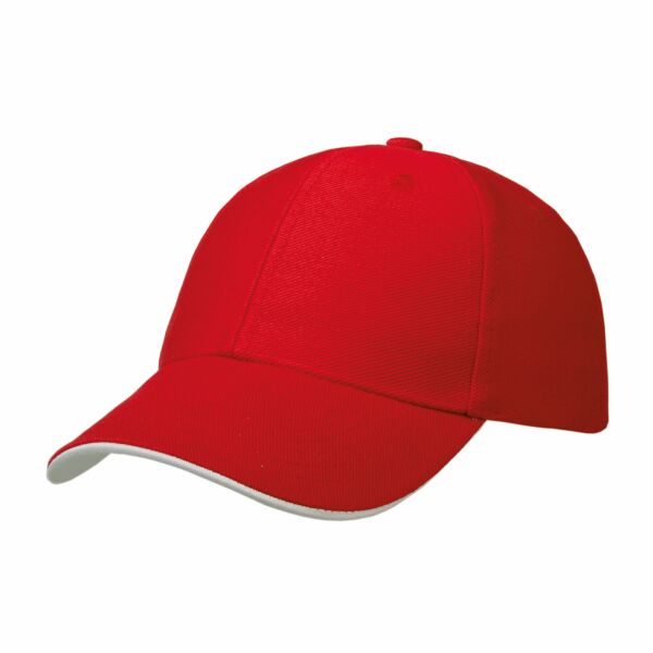 Heavy Twill Duo-Tone Strap Cap Rood/wit