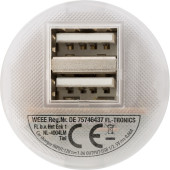Dubbele USB oplader voor in de auto, 12V Dubbele USB oplader voor in de auto, 12V