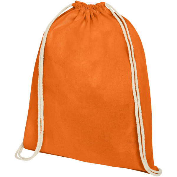 Oregon 100 g/m² cotton drawstring backpack 5L - Orange