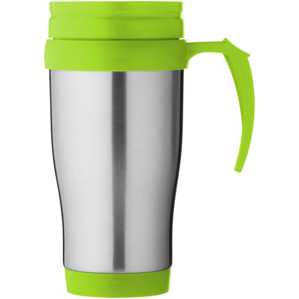 Sanibel 400 ml insulated mug - Silver/Lime green