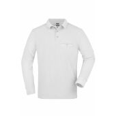 Men's Workwear Polo Pocket Longsleeve - white - 4XL