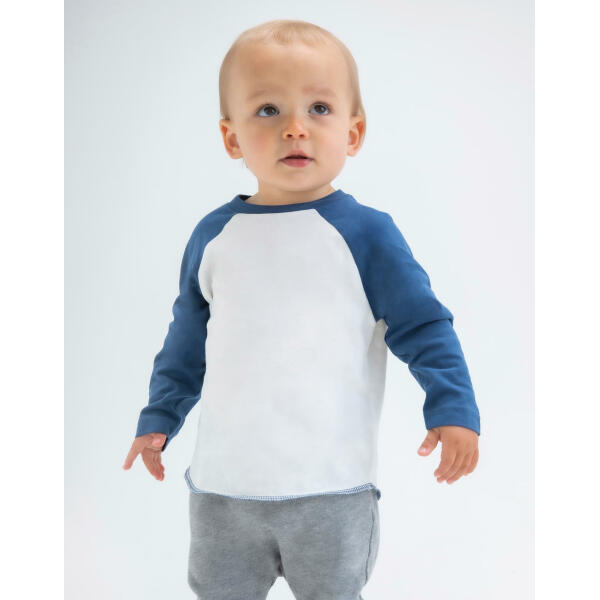 Baby Superstar Baseball T - Washed White/Swiss Navy