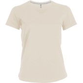 Dames T-shirt V-hals Korte Mouwen Light Sand XL