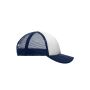 MB071 5 Panel Polyester Mesh Cap for Kids - white/navy - one size