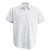 Men's short-sleeved cotton poplin shirt White XS