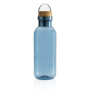 GRS RPET bottle with bamboo lid and handle, blue