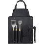 Gril 3-piece BBQ tools set and glove - Solid black