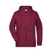 Ladies' Zip Hoody - burgundy-melange - 3XL