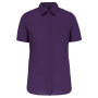 Overhemd in onderhoudsvriendelijk polykatoen-popeline korte mouwen dames Purple 3XL