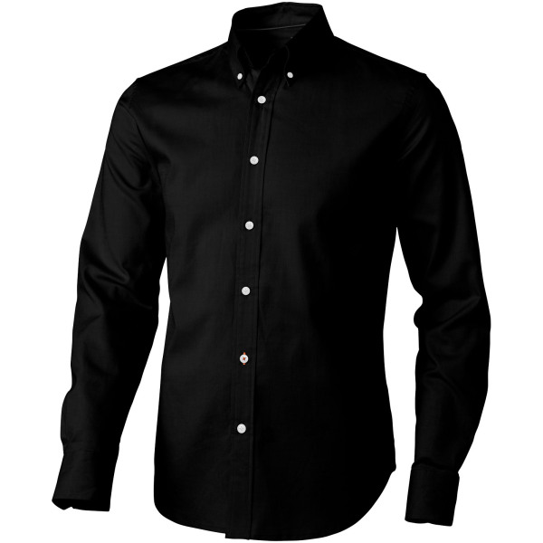 Vaillant long sleeve men's oxford shirt - Solid black - 3XL
