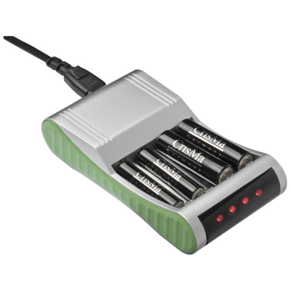 Batterijlader voor 4 batterijen