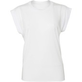 Ladies' flowy rolled-cuff T-shirt White XL