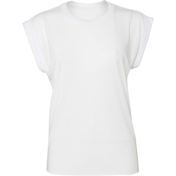 Ladies' flowy rolled-cuff T-shirt