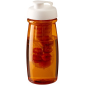 H2O Active® Pulse 600 ml drikkeflaske med fliplåg & infuser - Transparent orange/Hvid