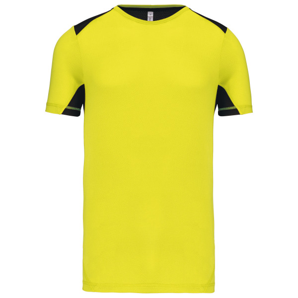 Tweekleurig sport-t-shirt Fluorescent Yellow / Black M