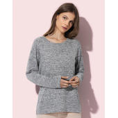 Knit Long Sleeve Women - Light Grey Melange - S