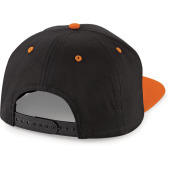 5 Panel Contrast Snapback Cap Black / Orange One Size