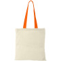 Nevada 100 g/m² cotton tote bag coloured handles 7L - Natural/Orange