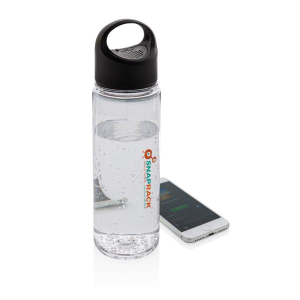 Water bottle with wireless speaker, black