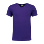 L&S T-shirt V-neck cot/elast SS for him purple XXL