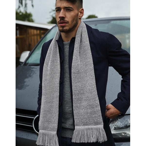 Classic Knitted Scarf - Heather Grey - One Size