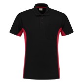 Poloshirt Bicolor Borstzak 202002 Black-Red 4XL