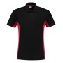Poloshirt Bicolor Borstzak 202002 Black-Red 4XL