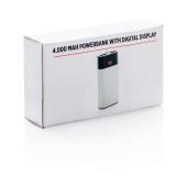 4.000 mAh powerbank met digitaal display, zilver